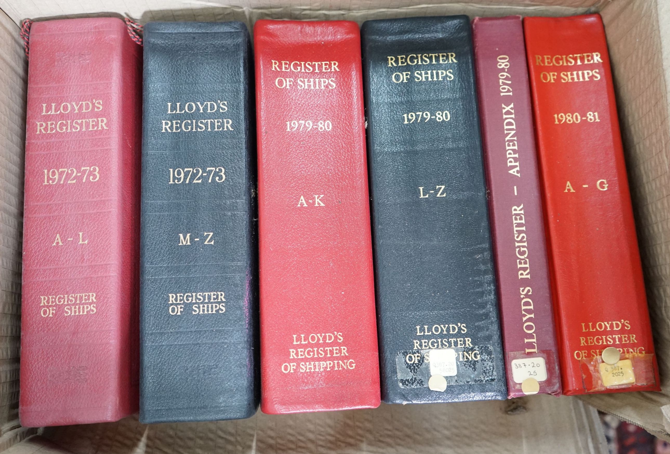Lloyds Register of Ships, mid to late 20th century in approximately 75 bindings